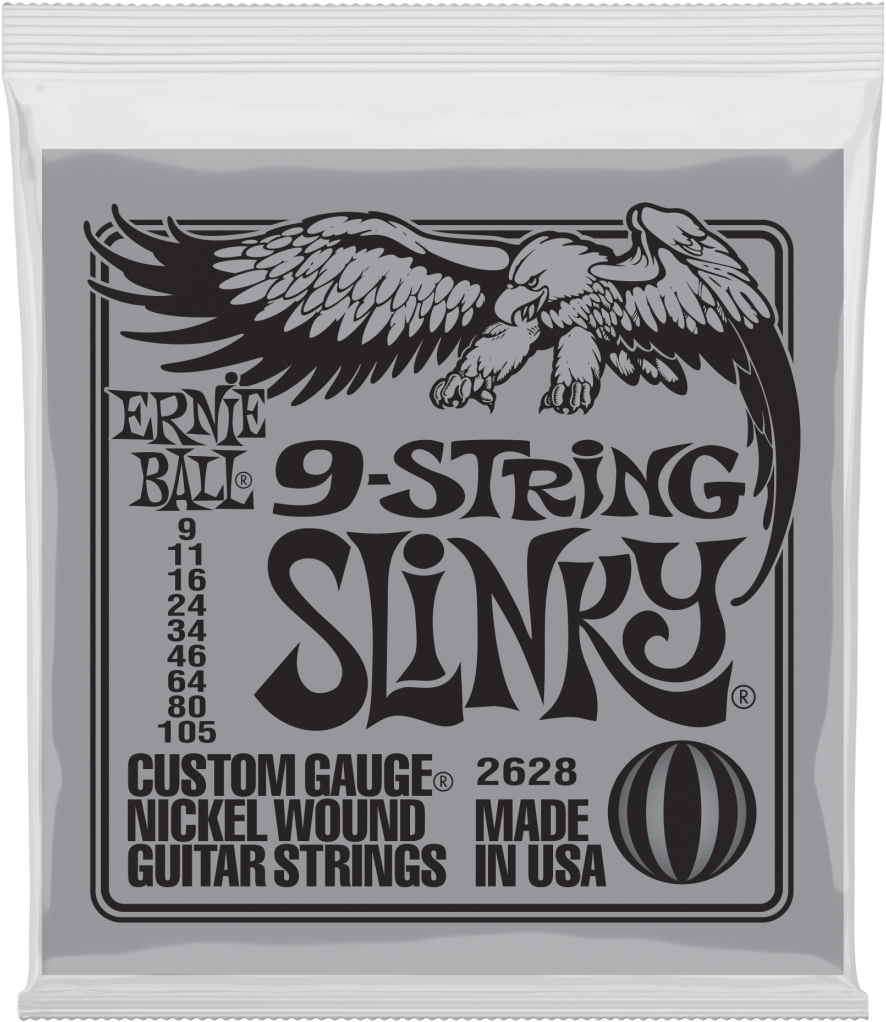 Ernie Ball 9 String Slinky Electric Guitar Set 9 - Ernie Ball Strings Clipart (1100x1100), Png Download