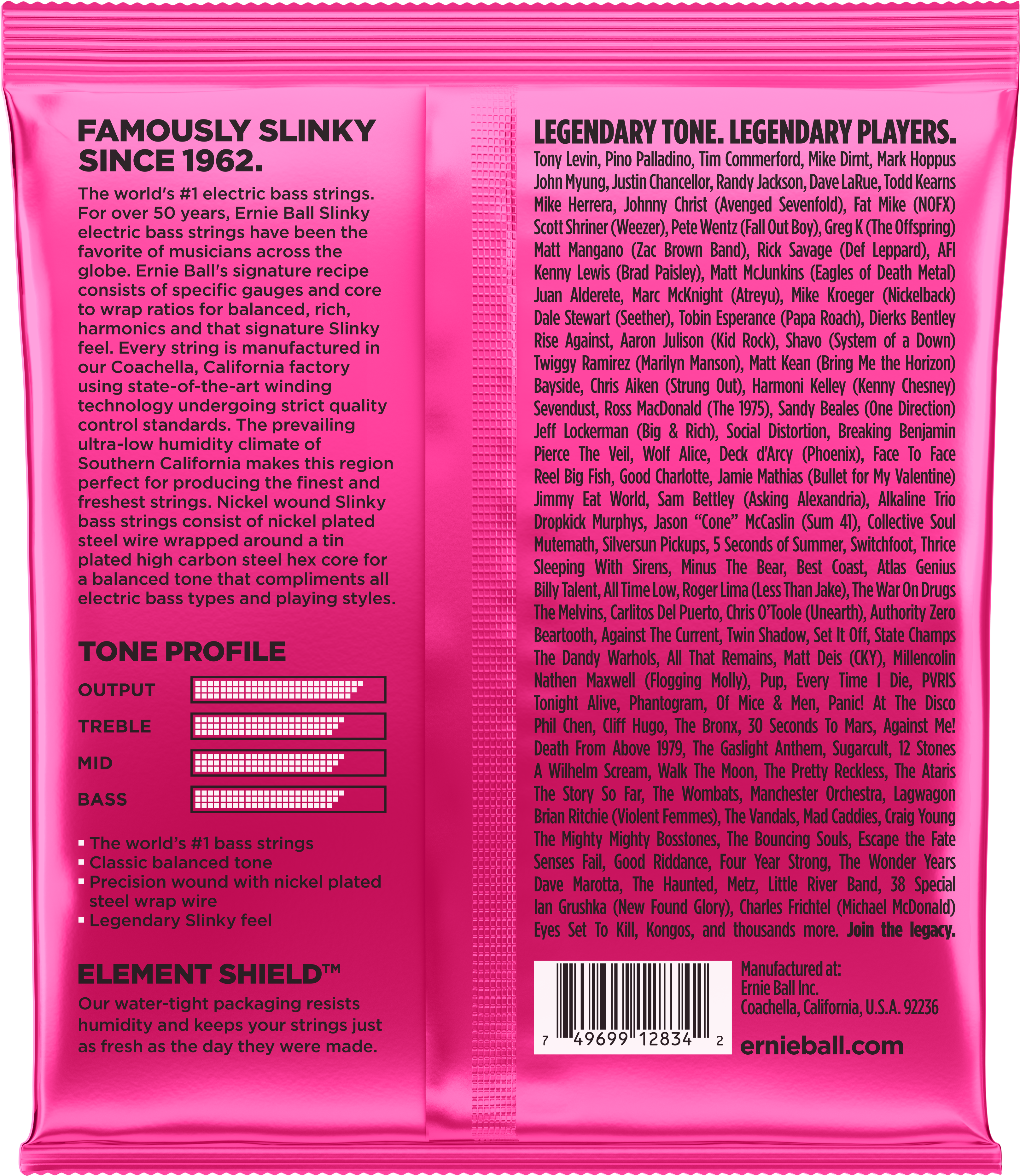 P02834 Back - Ernie Ball Slinky Electric Bass Strings Clipart (4000x4000), Png Download