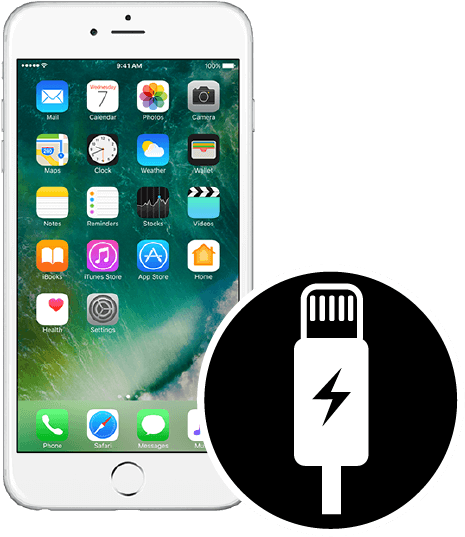 Iphone 6 Plus Charge - Face Of Iphone 7 Clipart (575x537), Png Download