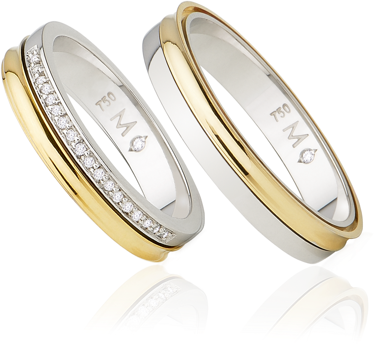 Aliança Infinity Love Double , Png Download - Anel De Noivado Ouro Branco E Amarelo Clipart (1287x1172), Png Download