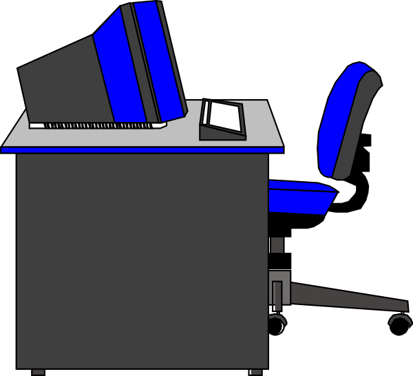 Office Desk Svg Clip Arts 600 X 546 Px - Office Computer Clipart Transparent - Png Download (600x546), Png Download