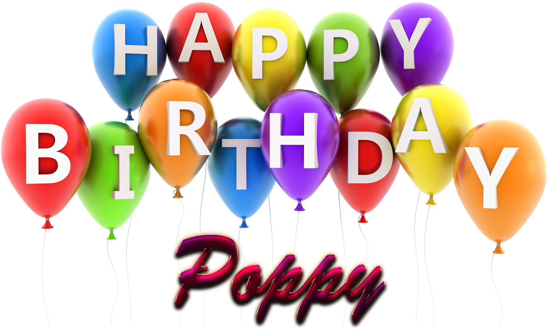 Poppy Happy Birthday Balloons Name Png - Name Happy Birthday Sagar Clipart (1920x1200), Png Download