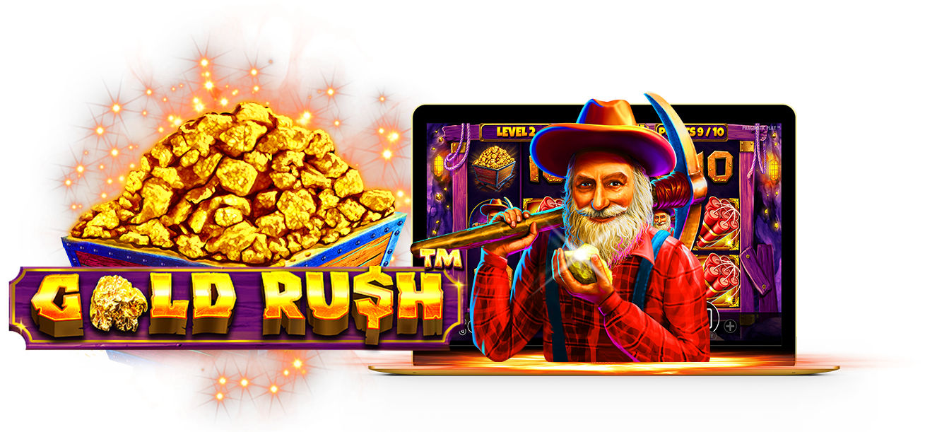 Gold Rush Slots Game Logo - Gold Rush Online Slot Pragmatic Play Clipart (1680x715), Png Download