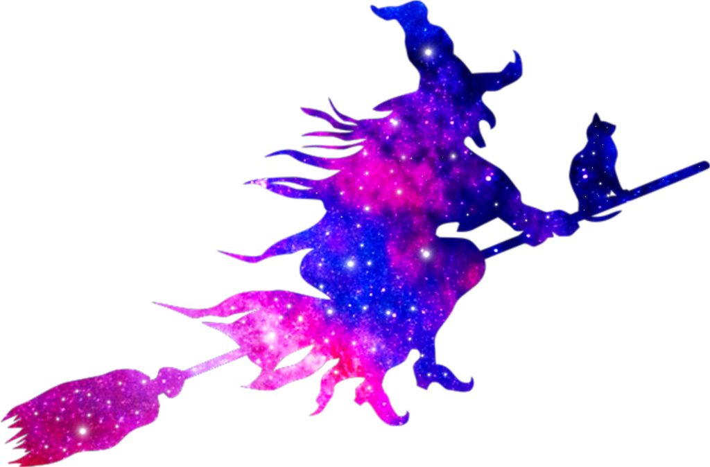 Bruja Sticker - Flying Witch Silhouette Clipart (1024x674), Png Download