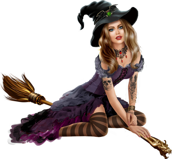 Sexy Witch Halloween Png Clipart (600x555), Png Download