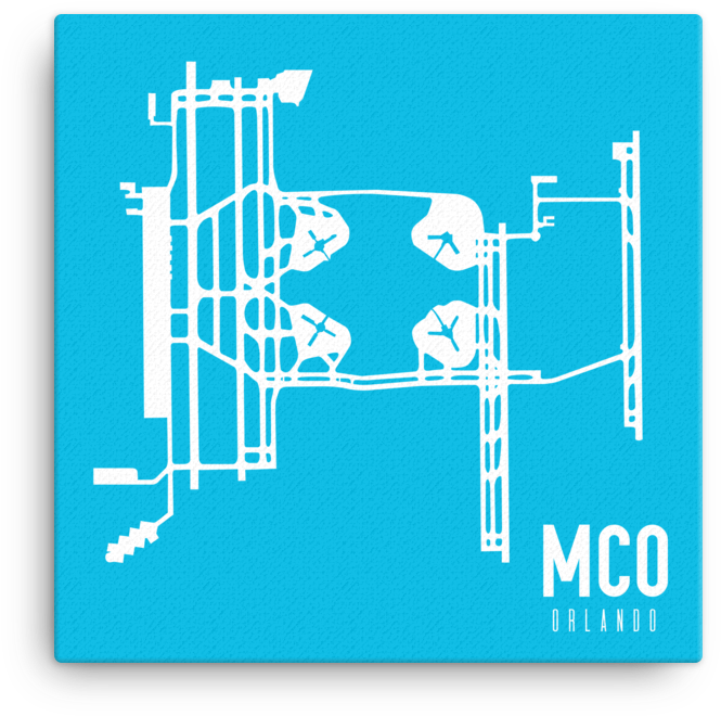 Orlando Mco Airport Runway Canvas , Png Download - Orlando Fl Clipart (665x660), Png Download