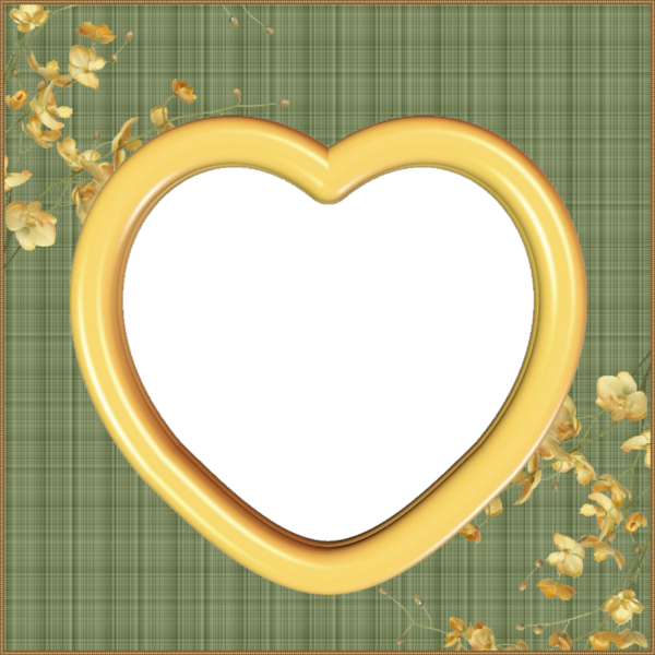 Dourado - Moldura De Coração Dourado Clipart (600x600), Png Download