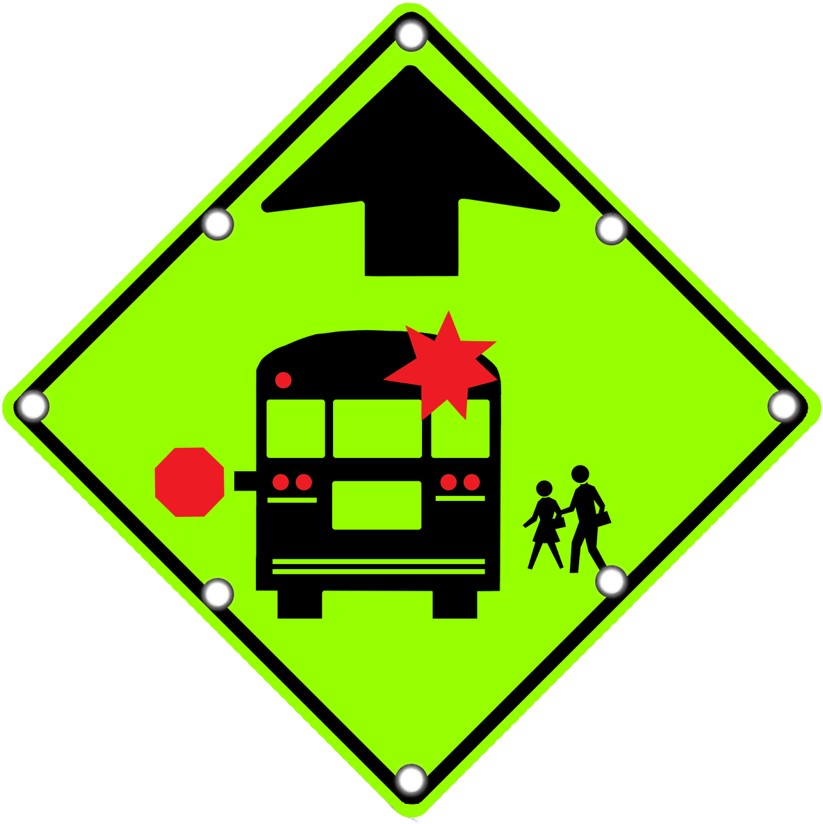 S3-1 School Bus Stop Ahead - School Bus Stop Ahead Sign Clipart (1280x1280), Png Download