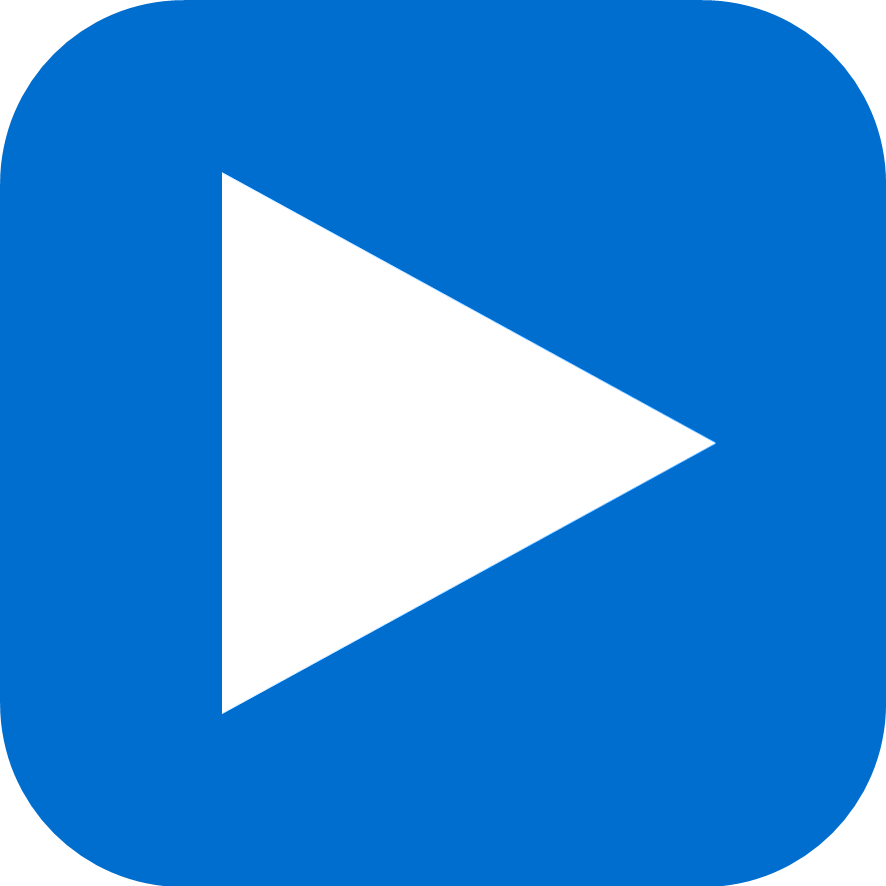 Youtube Music - Play Button Blue Png Clipart (886x886), Png Download