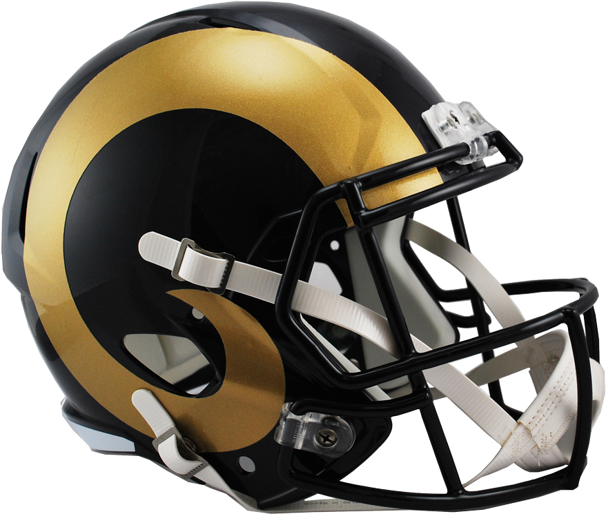 Los Angeles Rams Speed Replica Helmet - Carolina Panthers Helmet Clipart (878x745), Png Download