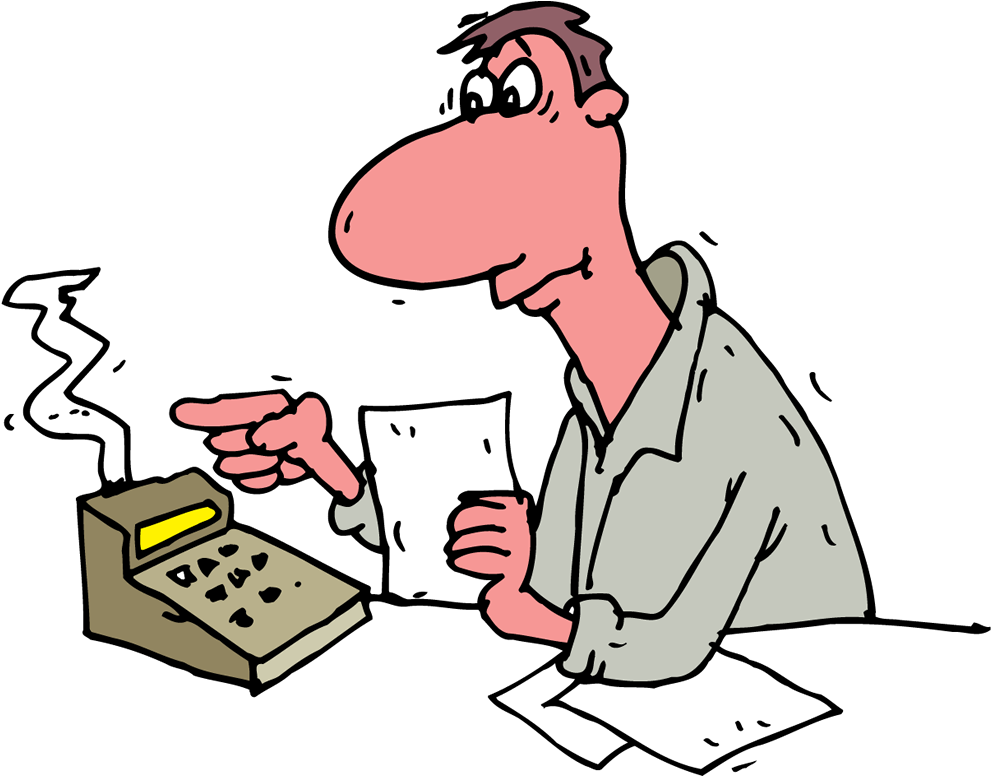Accountant - Cartoon Clipart (1000x1000), Png Download