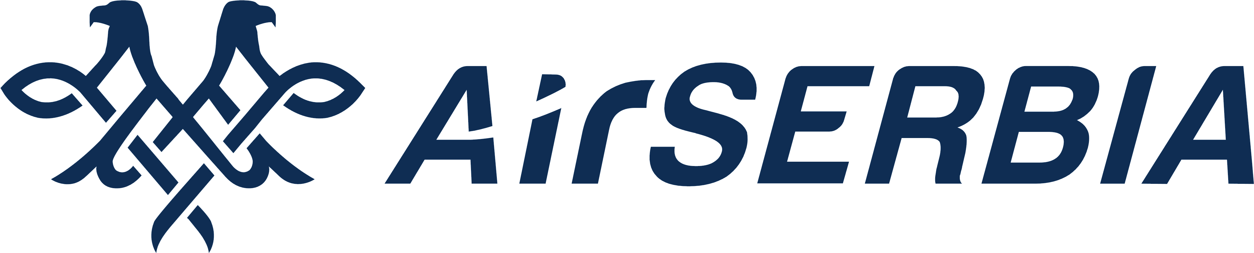 Air Serbia Logo, Logotype - Boarding Pass Air Serbia Clipart (4215x970), Png Download