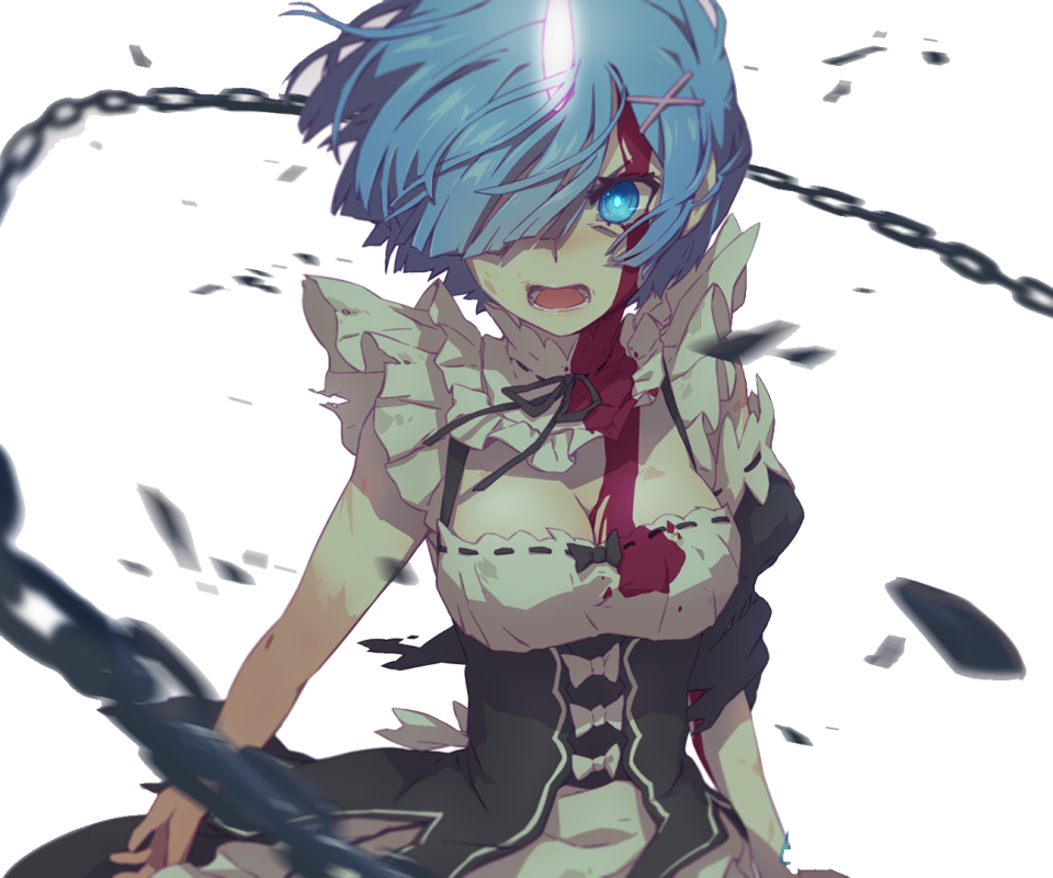 Anime / Re - Re Zero Wallpaper Rem Demon Clipart (960x800), Png Download