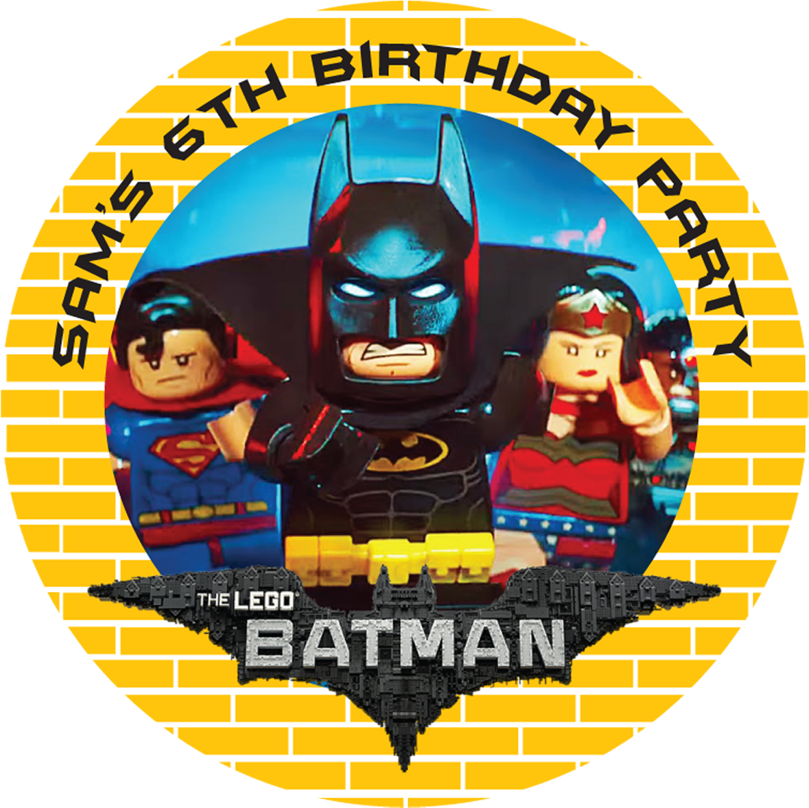 Batman Lego Party Box Stickers - فيلم The Lego Batman Movie Clipart (1179x1178), Png Download