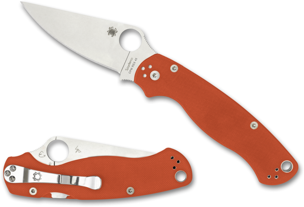 Spyderco Paramilitary™ 2 Burnt Orange Cpm® Rex® 45 - Spyderco Military 2 Clipart (1092x800), Png Download