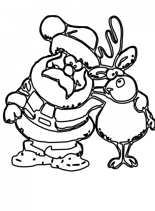 Santa Coloring Books With Book Png Royalty Free Download - Santa Clipart Black And White Transparent Png (500x678), Png Download