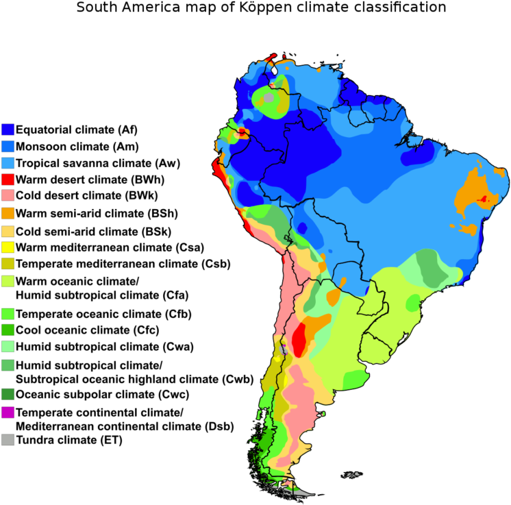 Koppen Climate South America Clipart (768x768), Png Download