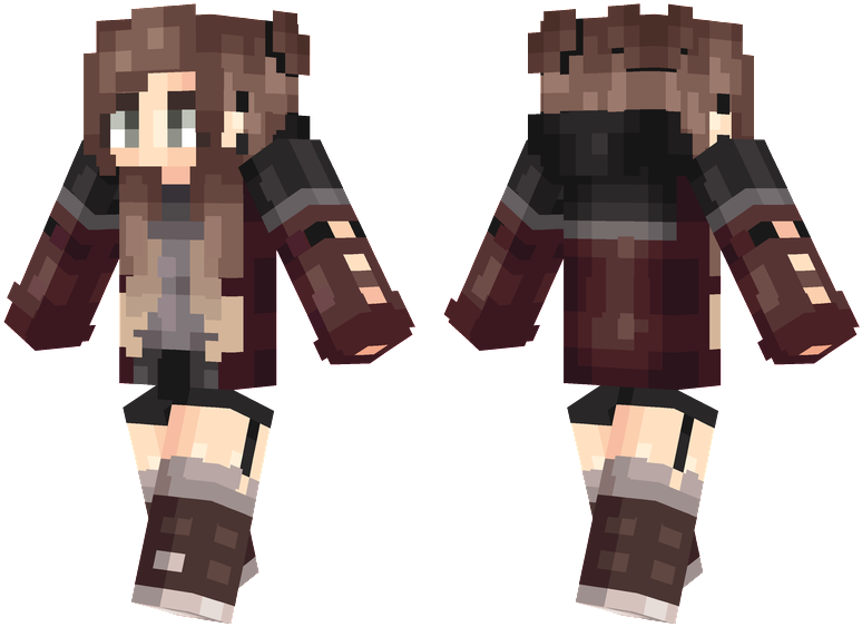 Stormy Eyes Skin For Minecraft Pe - Brown Ombre Hair Minecraft Skin Clipart (804x576), Png Download