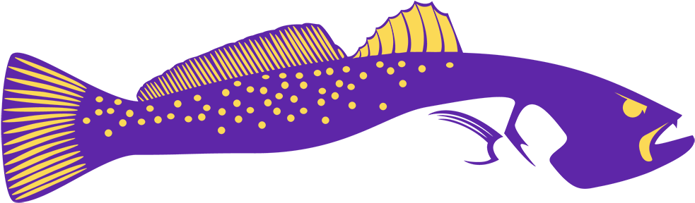 Purple & Yellow Skiff Life Speckled Trout Fishing Decal - Decal Clipart (1000x1000), Png Download