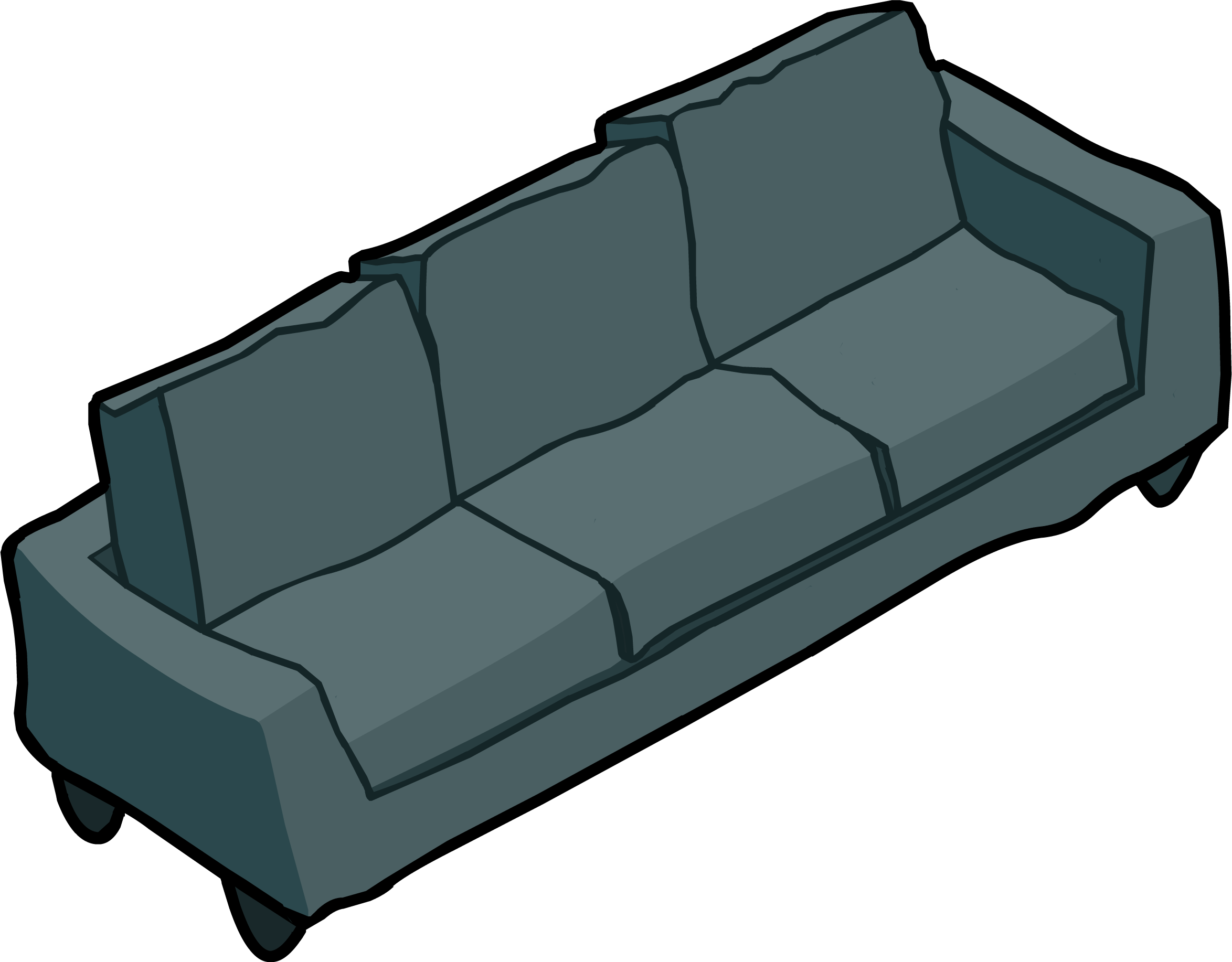 Slab Sofa Icon - Studio Couch Clipart (2348x1834), Png Download