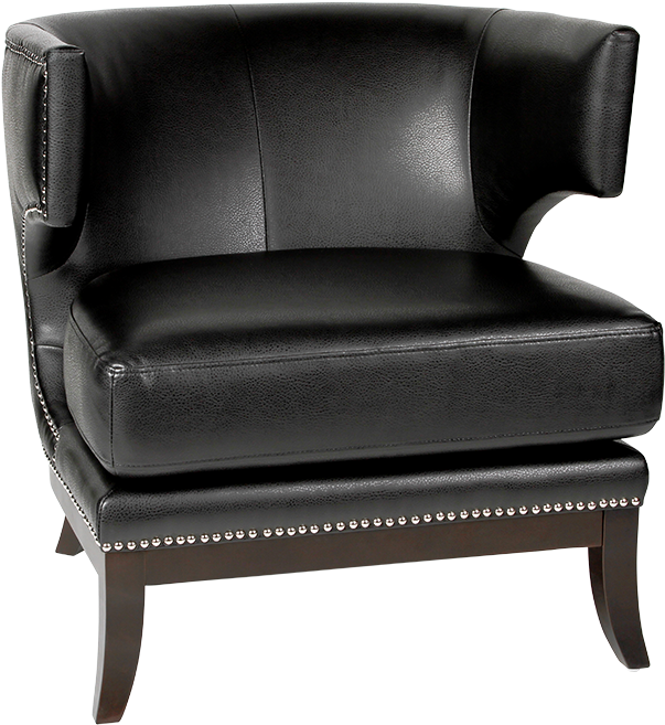 Rental, Chair, Seat, Seating, Club Chair, Black, Leather, - Chair Clipart (603x657), Png Download