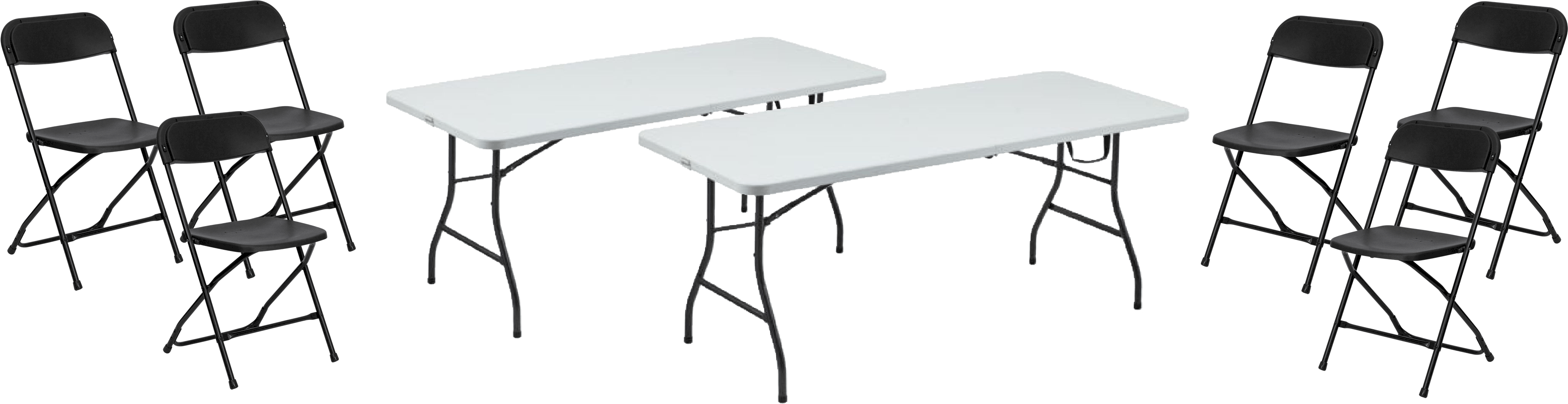 Chairs And Tables For Rent Pa - Folding Table Clipart (3831x1015), Png Download