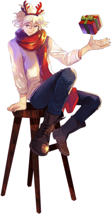 Nagito Komaeda Christmas Clipart (464x750), Png Download