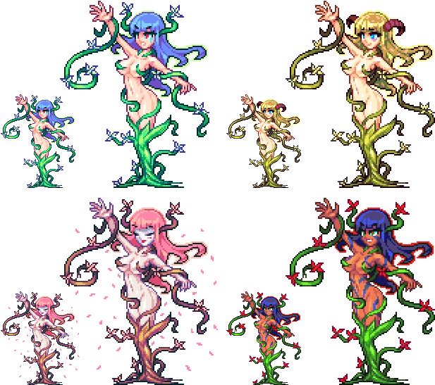 Mandrake Monstergirl - Monster Girl Pixel Art Clipart (632x548), Png Download