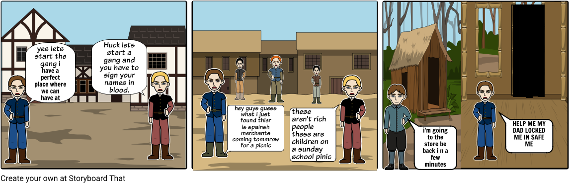 Huck Finn Comic Book - Cartoon Clipart (1164x385), Png Download