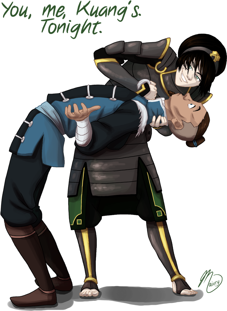 You, Me Kuang S Tonight /0 Zuko Katara Sokka Aang Azula - Avatar Sokka X Toph Clipart (738x1013), Png Download