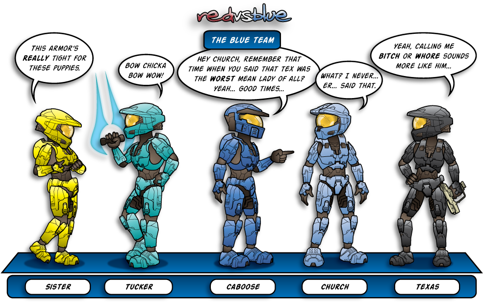 The Team By - Halo Red Vs Blue Teams Clipart (1000x625), Png Download