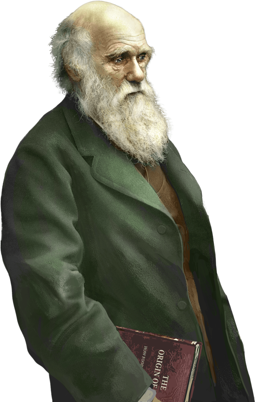 Charles Darwin Holding The Origin Of Species - Charles Darwin Clipart (1052x1636), Png Download