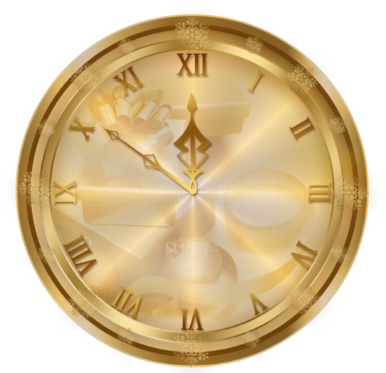 Tubes Horloges En Png - Gold Clock Png Clipart (600x600), Png Download