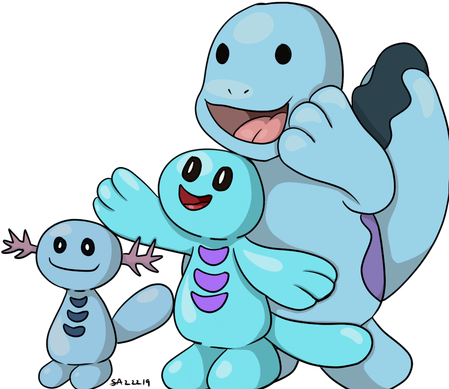 Wippor With Wooper And Quagsire- See How Similar Wippor - Cartoon Clipart (894x894), Png Download