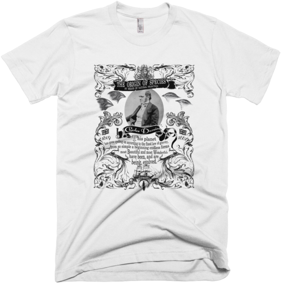 Charles Darwin Origin Of Species Graphic T Shirt Smart - Face To Face T Shirts Clipart (561x564), Png Download