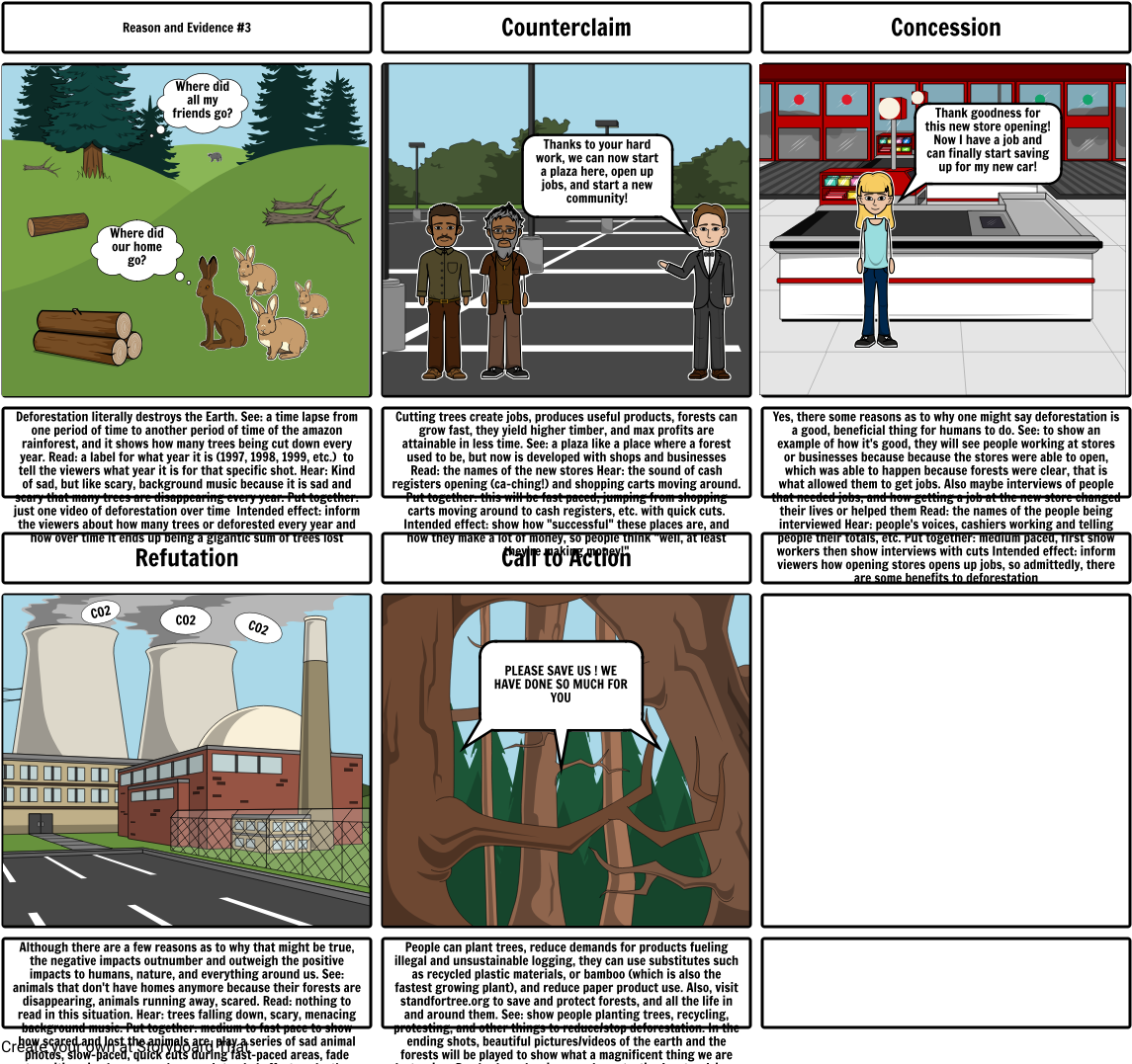Deforestation Project Storyboard - Cartoon Clipart (1164x1086), Png Download