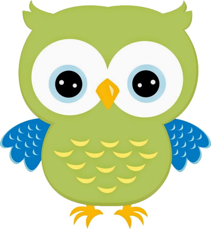 Coruja Verde Png - Cute Blue Owl Clipart Transparent Png (700x762), Png Download