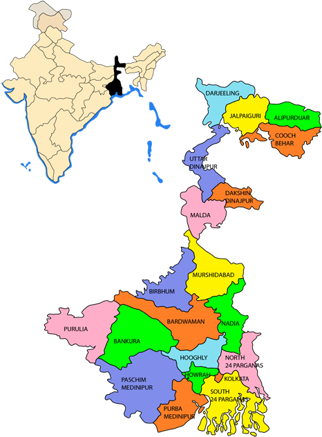 Thumb Image - West Bengal Map Bengali Language Clipart (500x635), Png Download