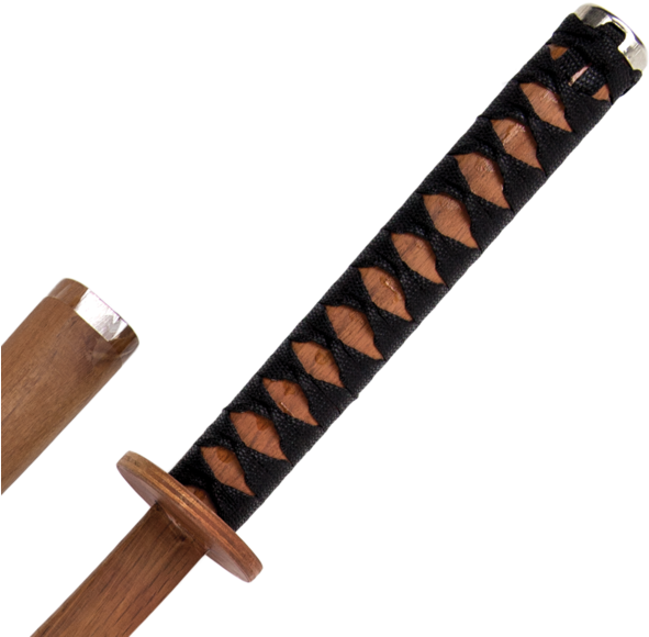 Rope Red Oak Bokken With Scabbard , Png Download - Sword Clipart (591x580), Png Download