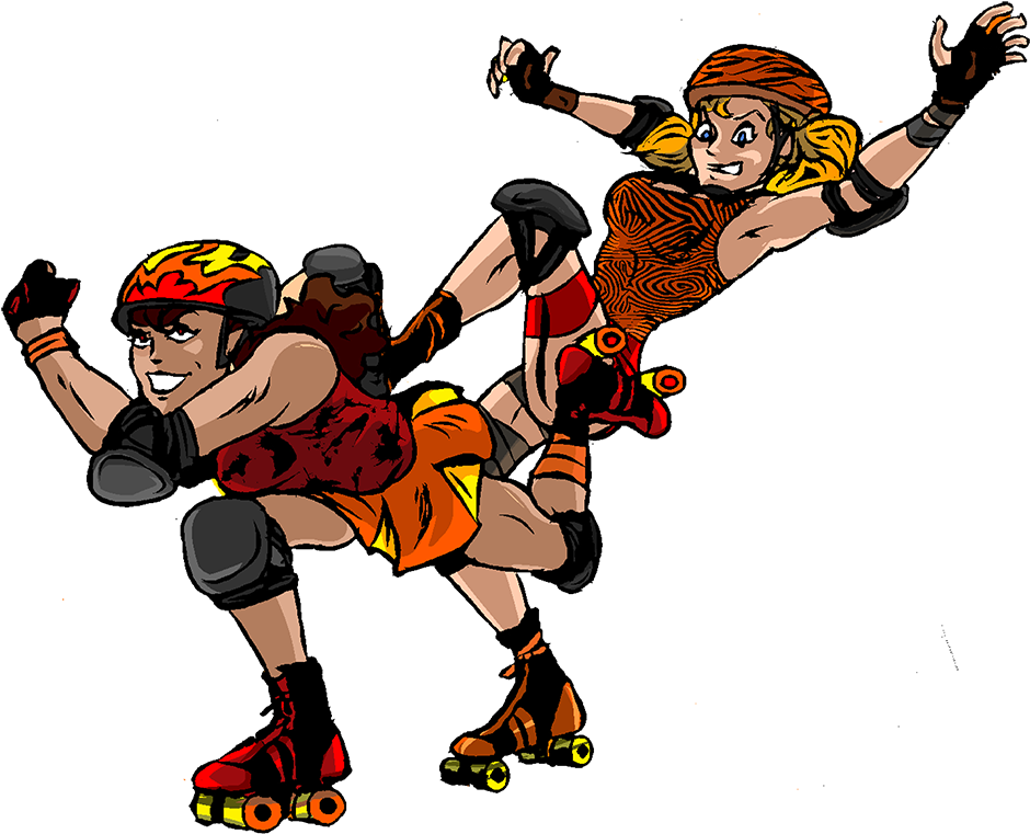 Roller Derby - Roller Derby Girl Png Clipart (950x773), Png Download