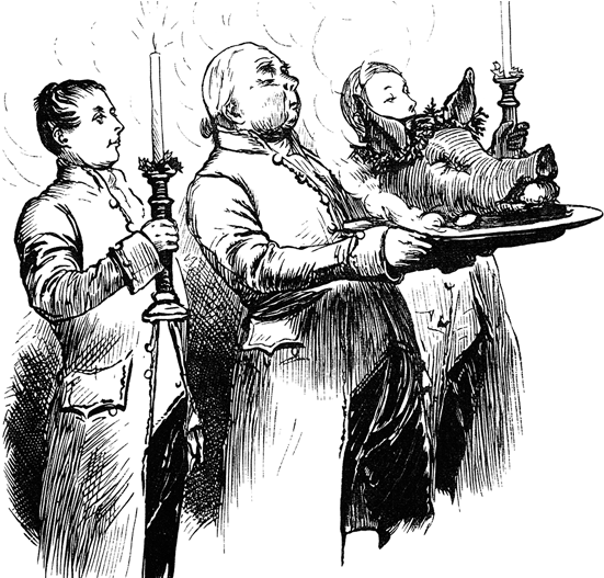 Victorian Servants Christmas Dinner - Victorian Christmas Food Clipart (800x600), Png Download