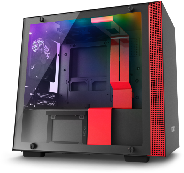 Pdp 0d72fd5d9ecf7dde - Nzxt H200i Black Black Red White Clipart (700x700), Png Download