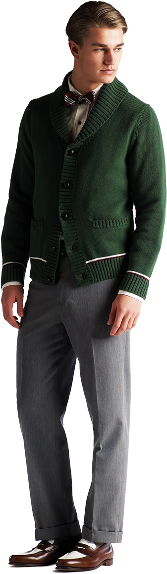 Brooks Brothers Present “the Great Gatsby” - Dark Green Cardigan With Trouser Men Clipart (1200x1314), Png Download