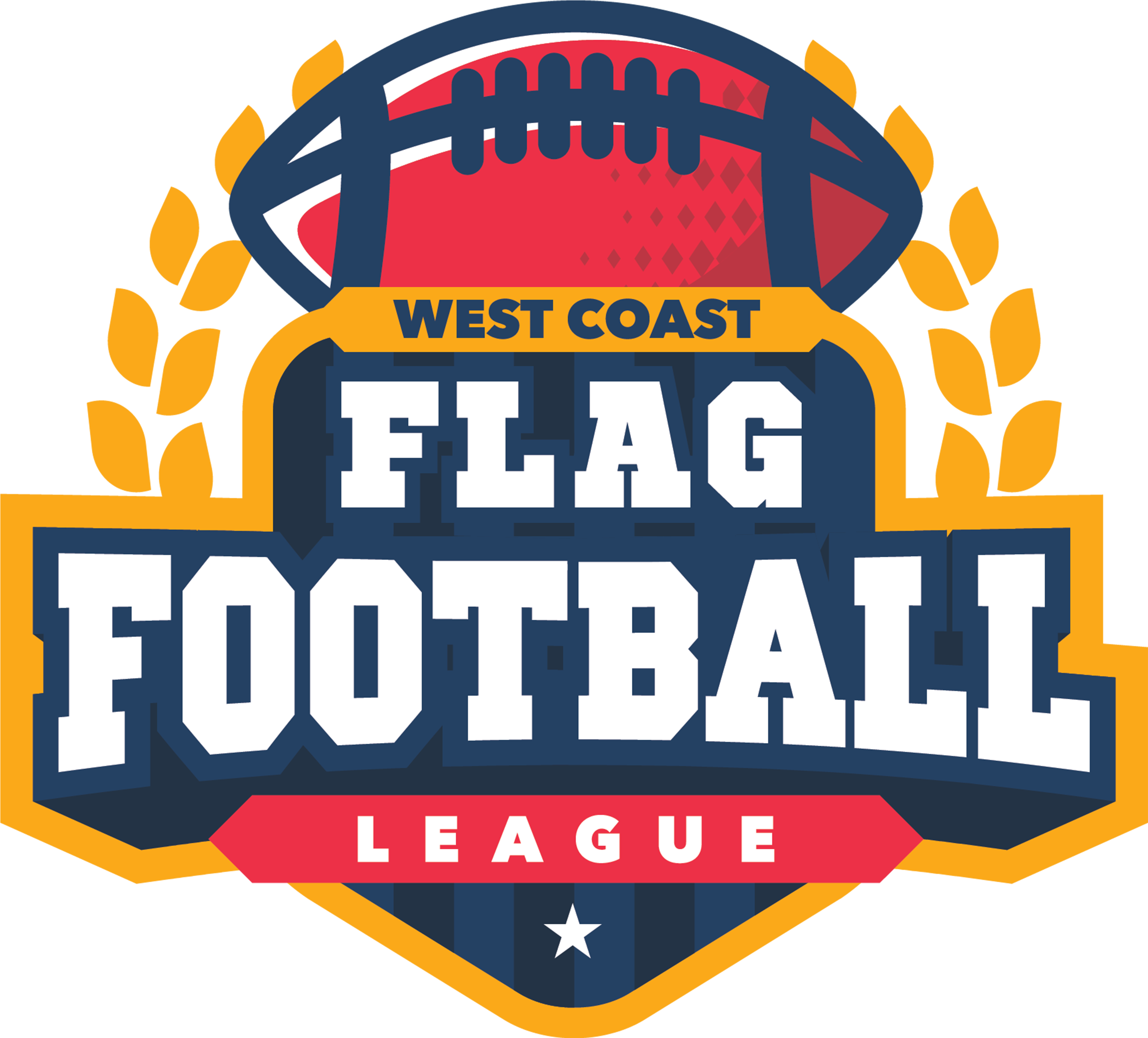 West Coast Flag Football League Logo - Flag Football Mvp Logo Clipart (3426x3098), Png Download