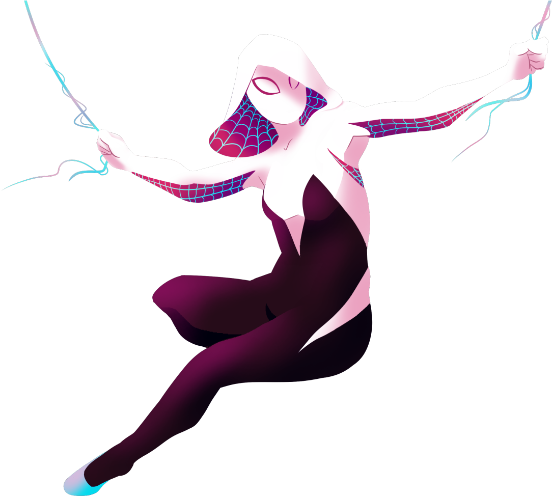 View large size Transparent Spider-gwen Swinging Onto Your Dash - Spider Gw...