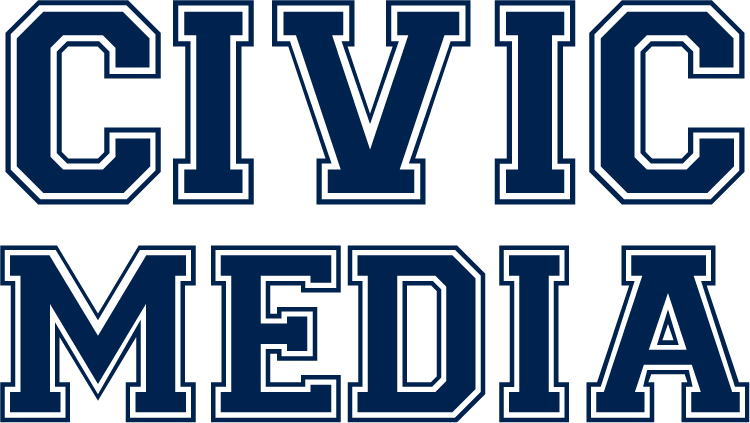 Civic Media Logo Blue Png Clipart (750x423), Png Download