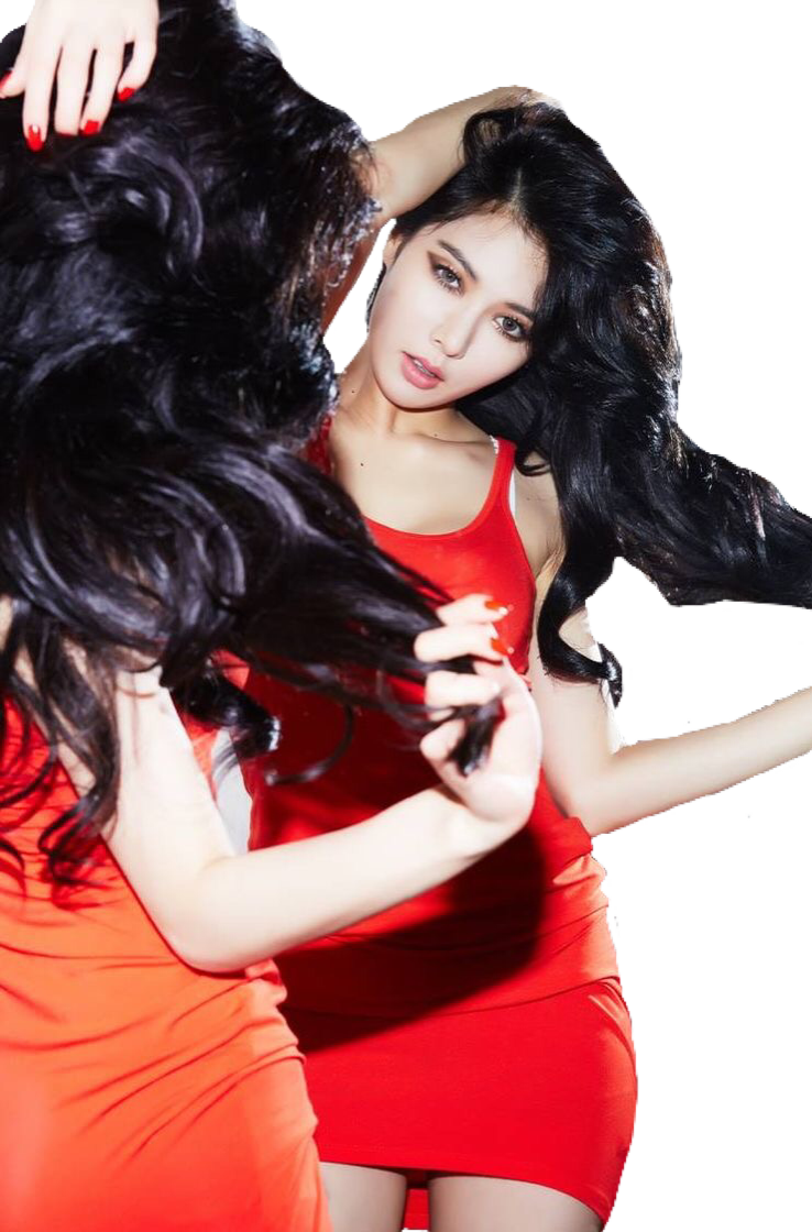 Report Abuse - Hyuna With Black Hair Clipart (738x1120), Png Download