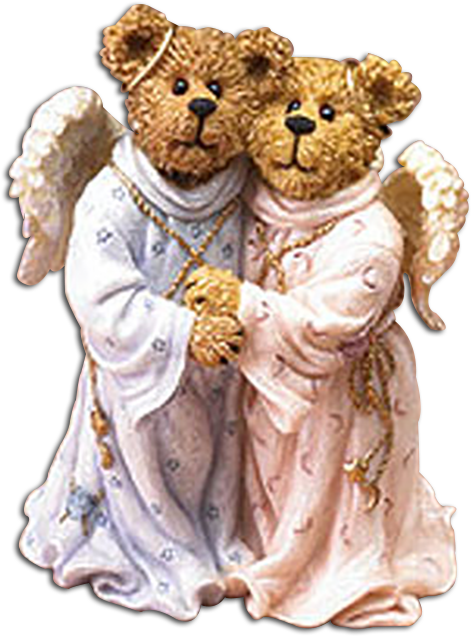 Heavenly Friends Boyds Bearstones Figurine Angel Teddy - Bear Figurine Png Clipart (500x638), Png Download