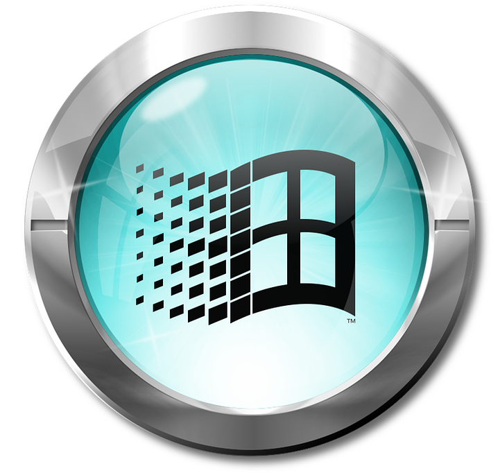 Icon 3d Ie Blue Metal On The Desktop - Microsoft Windows 1 X Clipart (720x720), Png Download