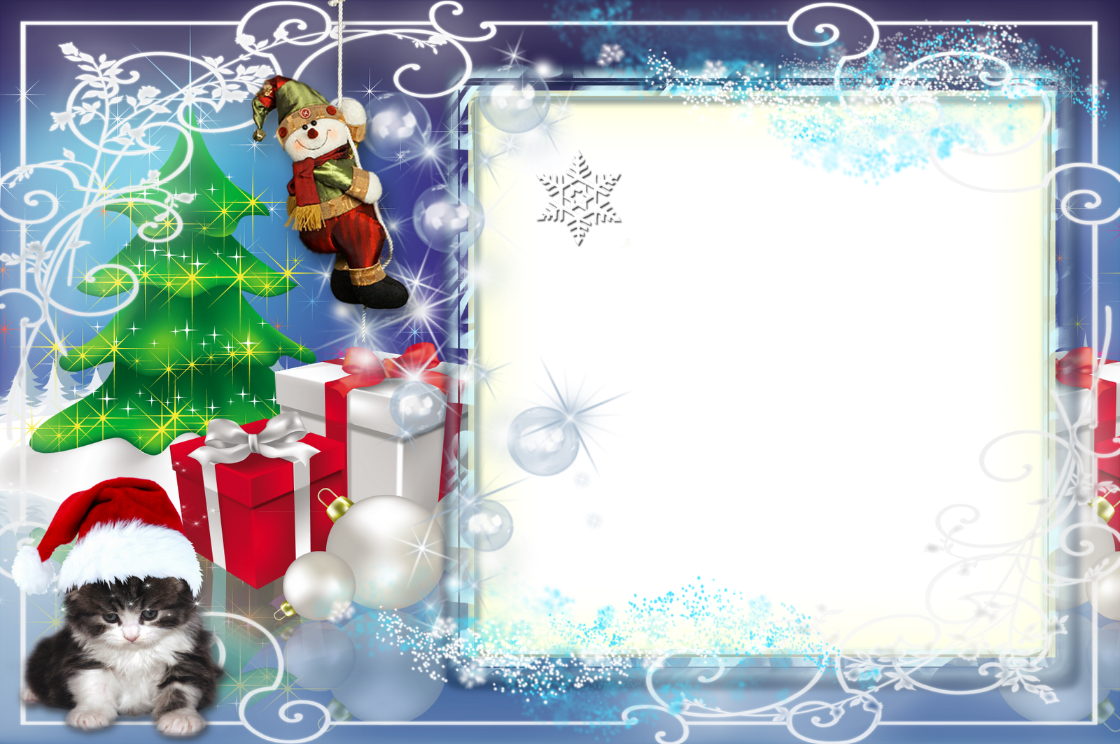 Marcos Para Fotos De Navidad - 2011 Psd Clipart (1600x1063), Png Download